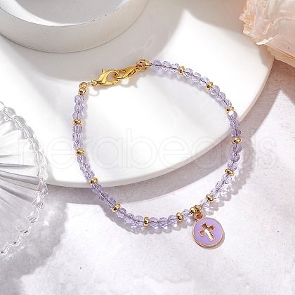Imitation Austrian Crystal Beads Stretch Bracelets BJEW-JB11571-1