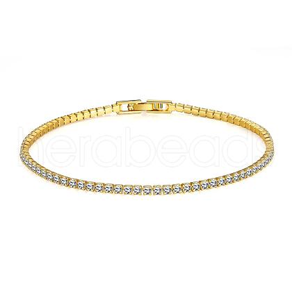 Romantic Tin Alloy Czech Rhinestone Bracelets BJEW-BB02311-G-1