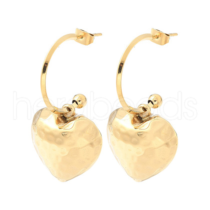 304 Stainless Steel C-Shaped Stud Earrings EJEW-V015-04G-03-1
