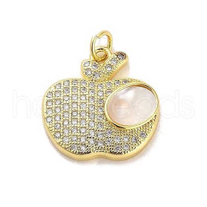 Brass Micro Pave Clear Cubic Zirconia Pendants KK-K365-14A-G-1