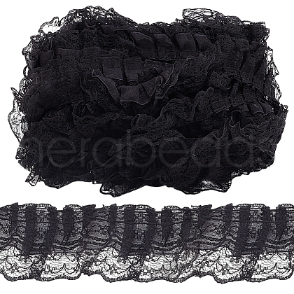 HOBBIESAY 20M Polyester Pleated Lace Trim OCOR-HY0001-20B-1