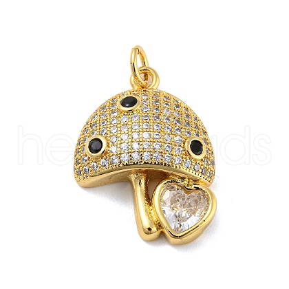 Brass with Cubic Zirconia Pendants KK-Z032-01B-G-1