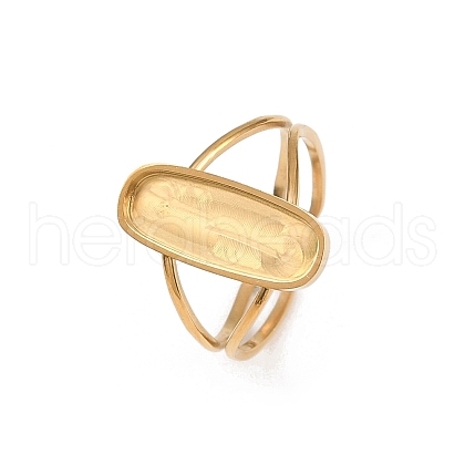 Oval 304 Stainless Steel Cuff Ring Components STAS-A191-12D-G-1