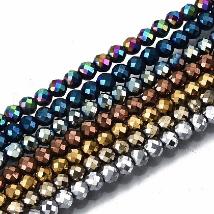 Electroplate Non-magnetic Synthetic Hematite Beads Strands G-T114-60A-1