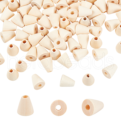 Olycraft 3 Bags Natural Wood Beads WOOD-OC0002-23-1