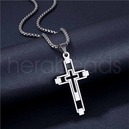 Stainless Steel Box Chain Necklaces EZ4828-2-1