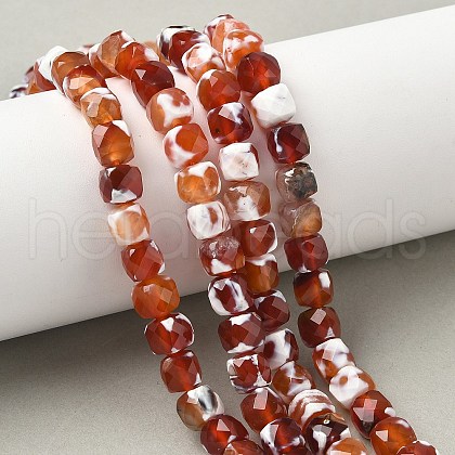 Natural Fire Crackle Agate Beads Strands G-H078-C49-6mm-01-1