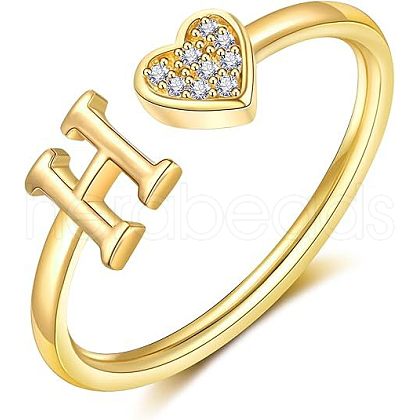 Adjustable Brass Rhinestone Cuff Rings FS-WG29D83-08-1