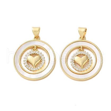 Brass Micro Pave Cubic Zirconia Pendants KK-U070-02D-G-1