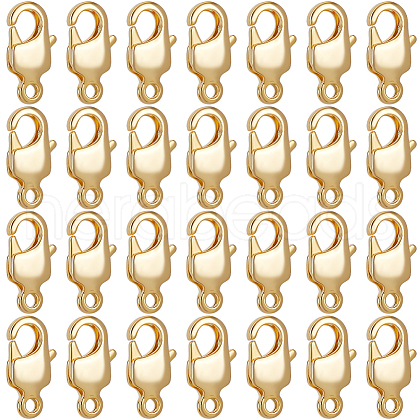 Beebeecraft 30Pcs Brass Lobster Claw Clasps KK-BBC0014-66G-1