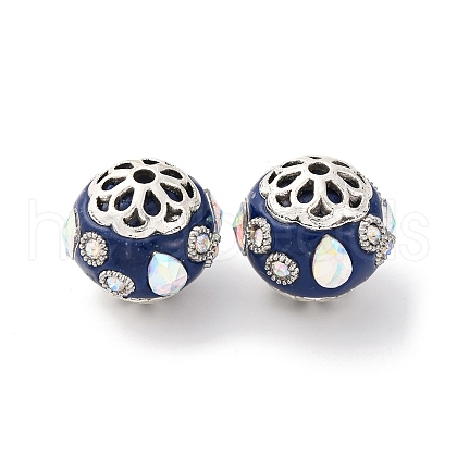 Handmade Resin Indonesia Round Beads IPDL-P005-07AS-02-1