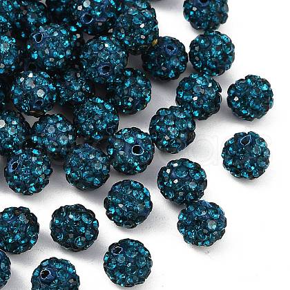 Polymer Clay Rhinestone Beads RB-H284-6MM-Half-229-1