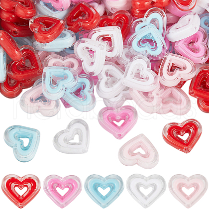 SUNNYCLUE 100Pcs 5 Colors Acrylic Beads SACR-SC0001-34-1