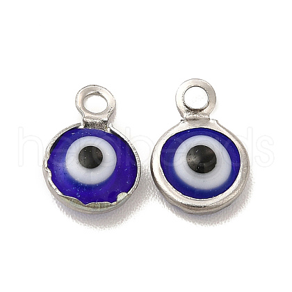 304 Stainless Steel with Glass Enamel Charms STAS-G305-10P-06-1