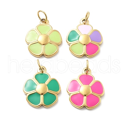304 Stainless Steel Enamel Pendants STAS-L283-39G-1