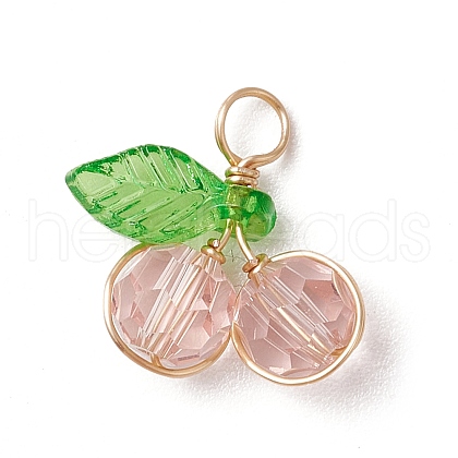 Cherry Glass Pendants PALLOY-JF03470-05-1