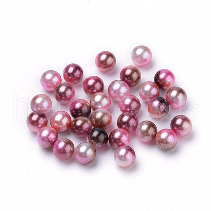 Rainbow Acrylic Imitation Pearl Beads OACR-R065-6mm-A10-1