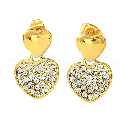 PVD Vacuum Plating 304 Stainless Steel Stud Earrings EJEW-L284-09G-1