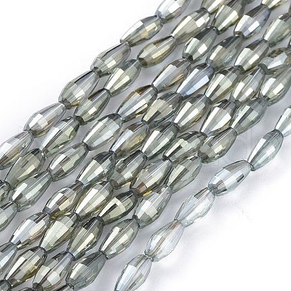 Electroplated Glass Beads Strands EGLA-H100-FR03-1