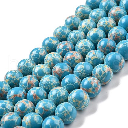 Synthetic Imperial Jasper Beads Strands G-E568-01C-05-1