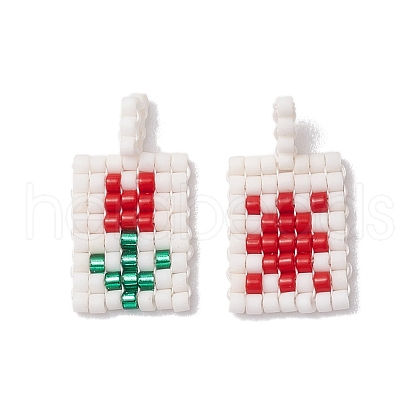 Seed Beads Beaded Charms PALLOY-MZ00256-02-1