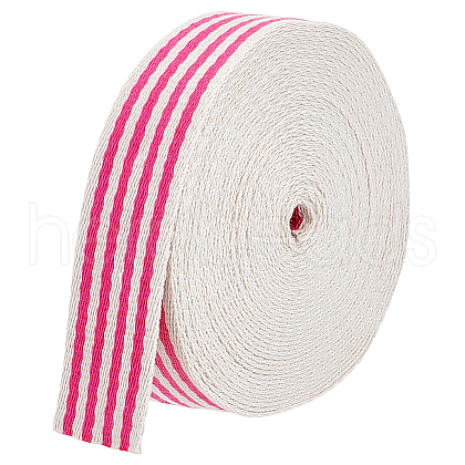 BENECREAT 10 Yards Polycotton Striped Ribbon OCOR-BC0006-74A-1