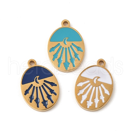 304 Stainless Steel Enamel Charms STAS-U057-10G-1