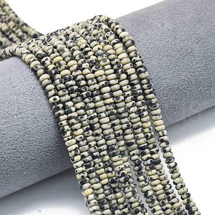 Natural Dalmatian Jasper Beads Strands G-P575-A01-4x2mm-1