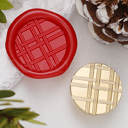 Texture Theme Roung Brass Stamp Head AJEW-M036-06B-G-1