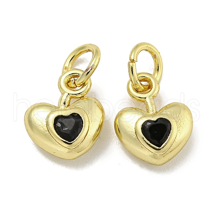 Rack Plating Brass Micro Pave Cubic Zirconia Charms KK-E114-01G-04-1