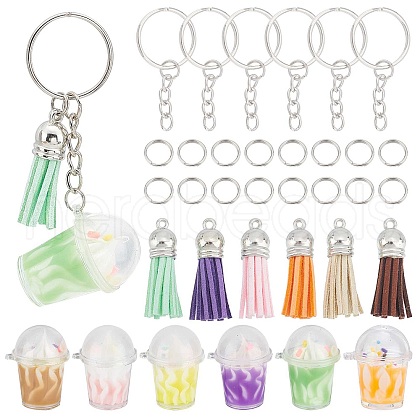 SUNNYCLUE Imitation Milk Tea Keychain Making Kit DIY-SC0020-69-1