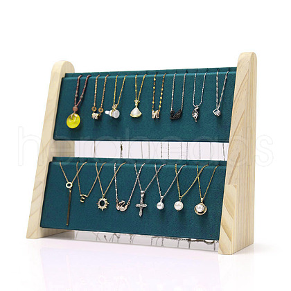 2-Tier Velvet Pendant & Necklace Display Stands NDIS-F004-02-1