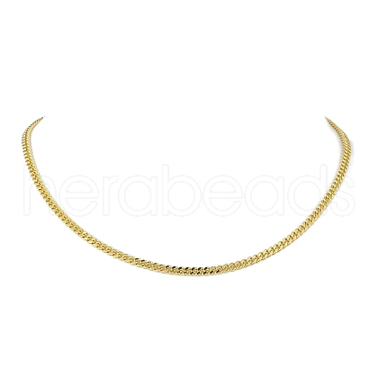 Brass Curb Chain Necklaces NJEW-JN04747-1