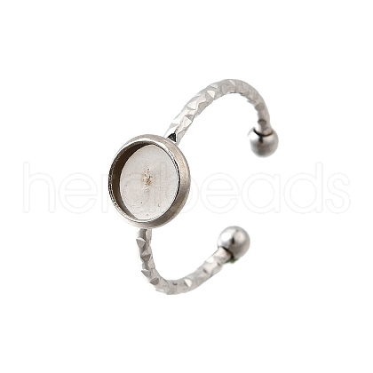 304 Stainless Steel Cuff Ring Components RJEW-H250-02D-P-1