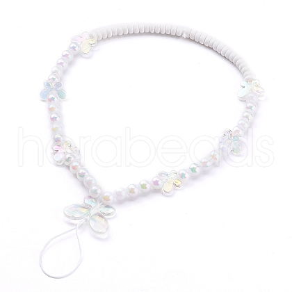 Transparent Acrylic Beaded Mobile Straps HJEW-JM00421-1