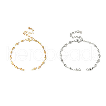 2Pcs 304 Stainless Steel Bar Link Chains Bracelet Making AJEW-JB01350-1