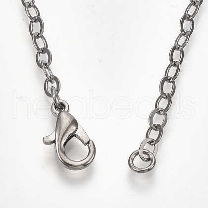 Brass Cable Chain Necklaces X-MAK-T006-05B-1