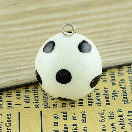 FootBall/Soccer Ball Resin Pendants RESI-S303-03-1