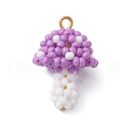 Seed Beads Beaded Charms PALLOY-MZ00339-04-1