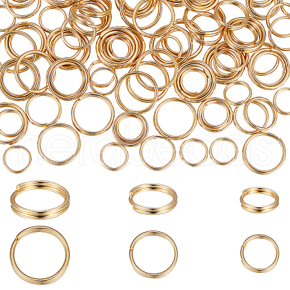 Beebeecraft 150Pcs 3 Styles 304 Stainless Steel Split Rings STAS-BBC0002-88-1