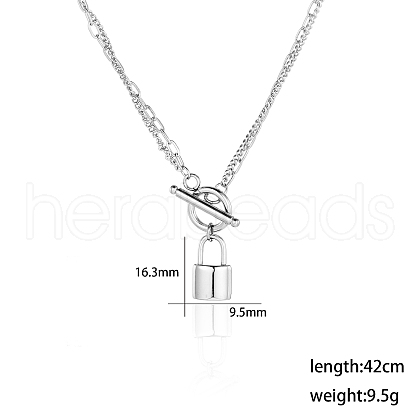 Retro Punk Stainless Steel Necklace with 18K Gold Plated OT Clasp HD3050-1-1