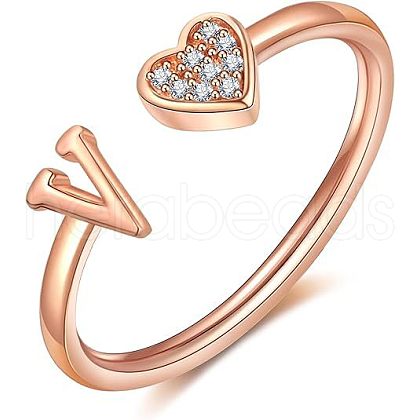Adjustable Brass Rhinestone Cuff Rings FS-WG29D83-38-1