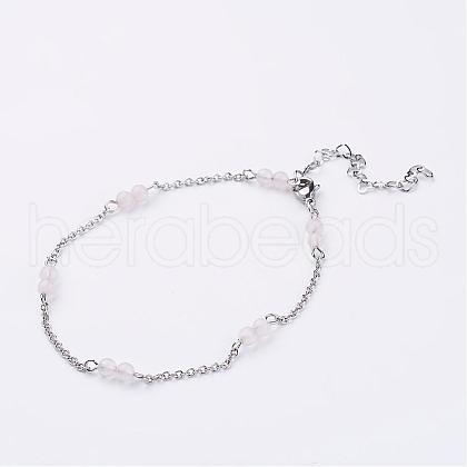 304 Stainless Steel Chain Anklets AJEW-AN00170-03-1
