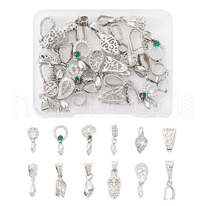 24Pcs 12 Style Brass Ice Pick Pinch Bails KK-TA0001-18-1