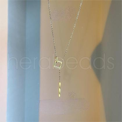 925 Sterling Silver Square Y Necklaces for Women FS-WGCF124-02-1