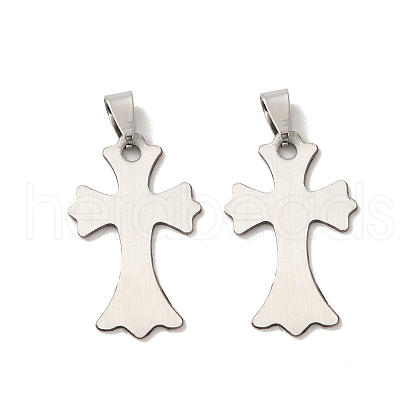 Non-Tarnish 201 Stainless Steel Cross Stamping Blank Tag Pendants STAS-S030-04-1