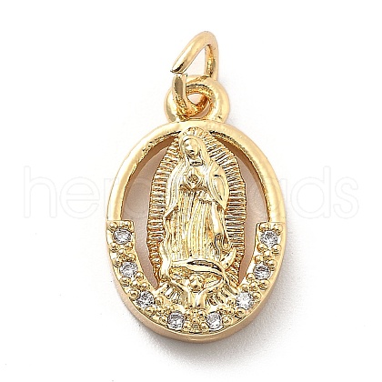 Rack Plating Brass with Cubic Zirconia Pendants KK-Q017-06D-G-1