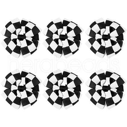 Gorgecraft 6Pcs Polyester & Alloy Alligator Hair Clips AJEW-GF0010-02-1