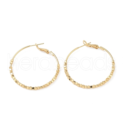 Brass Round Ring Hoop Earrings EJEW-A025-01D-1