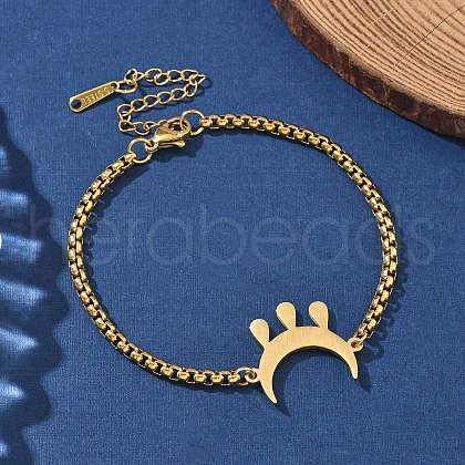 Moon 304 Stainless Steel Link Bracelets BJEW-M097-02G-1